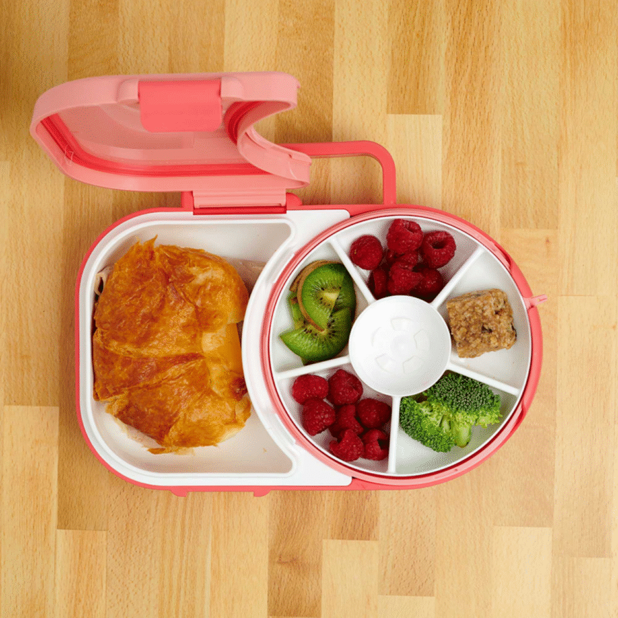 GOBE 2IN1 LUNCHBOX & SNACK SPINNER śniadaniówka dla dzieci, Watermelon Pink - obrazek 3