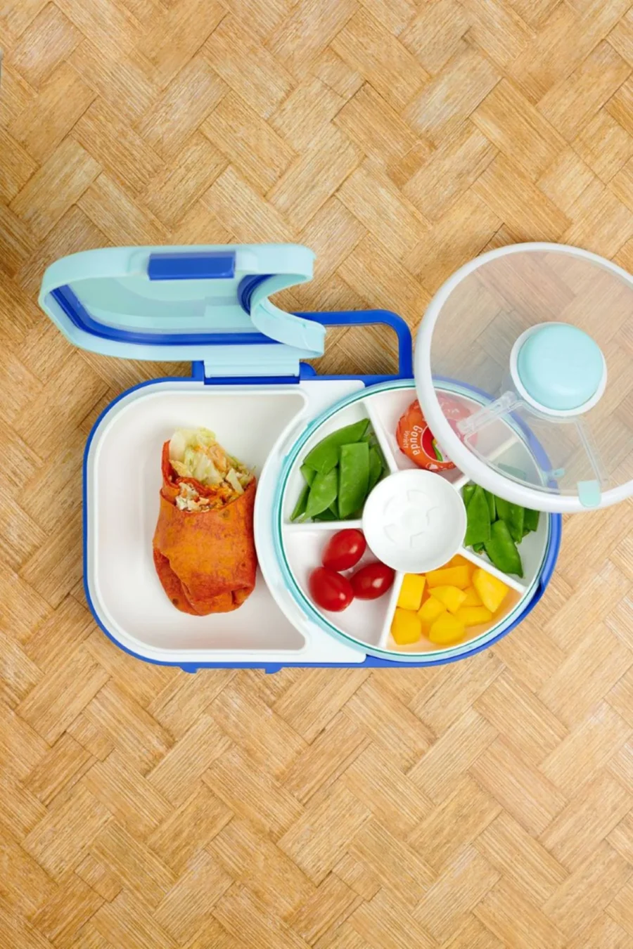 GOBE 2IN1 LUNCHBOX & SNACK SPINNER śniadaniówka dla dzieci, Blueberry blue - obrazek 6