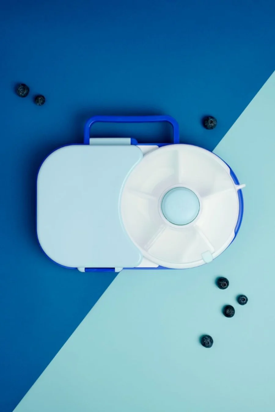 GOBE 2IN1 LUNCHBOX & SNACK SPINNER śniadaniówka dla dzieci, Blueberry blue - obrazek 3