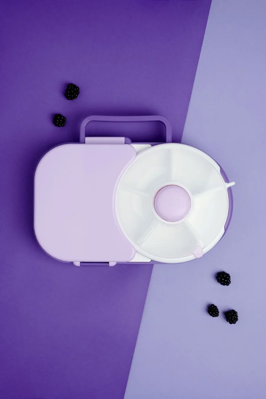 GOBE 2IN1 LUNCHBOX & SNACK SPINNER śniadaniówka dla dzieci, Grape Purple - obrazek 2