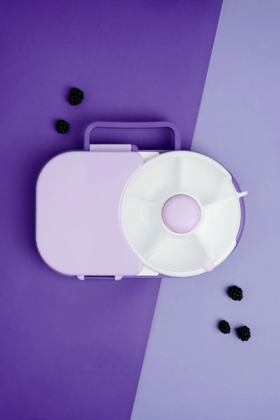 GOBE 2IN1 LUNCHBOX & SNACK SPINNER śniadaniówka dla dzieci, Grape Purple - obrazek 2