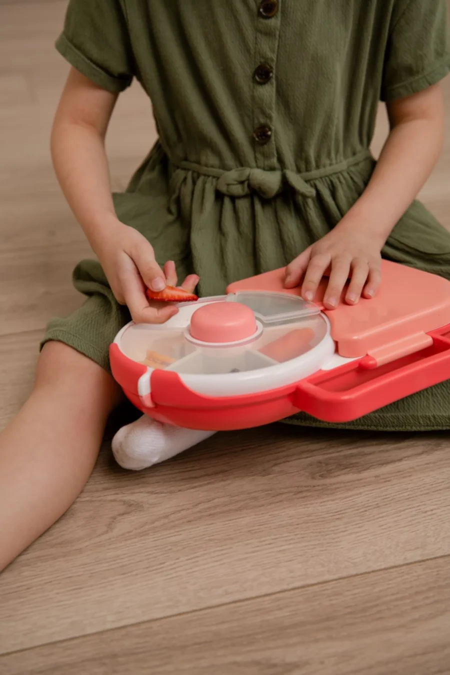 GOBE 2IN1 LUNCHBOX & SNACK SPINNER śniadaniówka dla dzieci, Watermelon Pink - obrazek 5