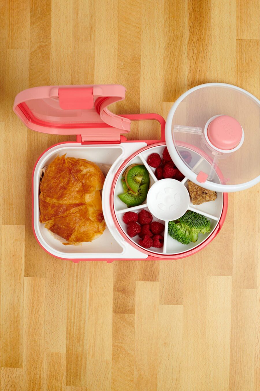 GOBE 2IN1 LUNCHBOX & SNACK SPINNER śniadaniówka dla dzieci, Watermelon Pink - obrazek 6