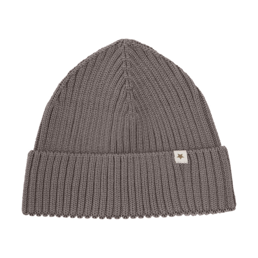 Huttelihut Czapka Merino Beanie Wool Knit Brown Melange