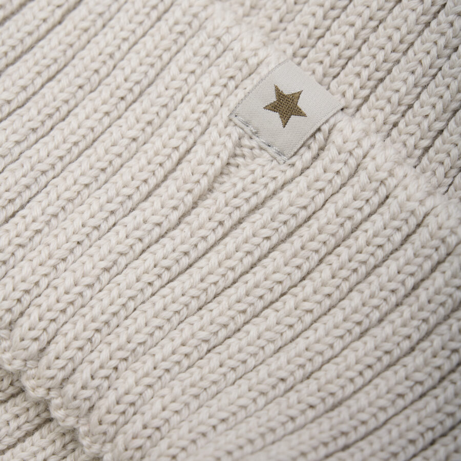 Huttelihut Czapka Merino Beanie Wool Knit Sand Melange - obrazek 3