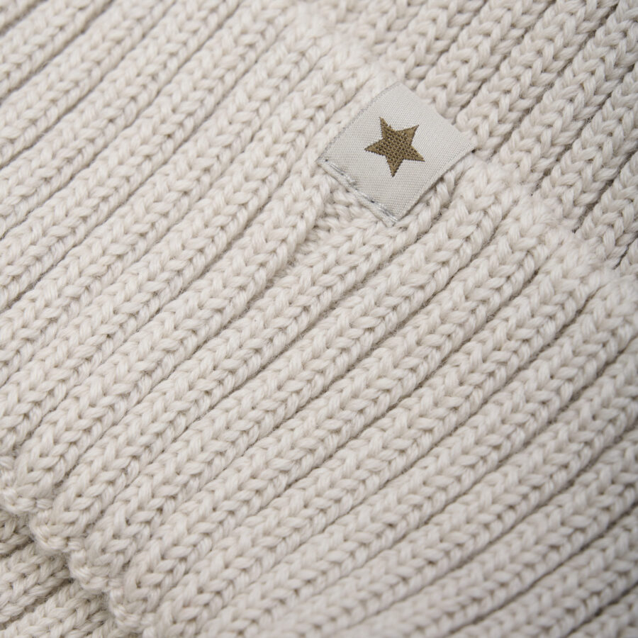 Huttelihut Czapka Merino Beanie Wool Knit Sand Melange - obrazek 3