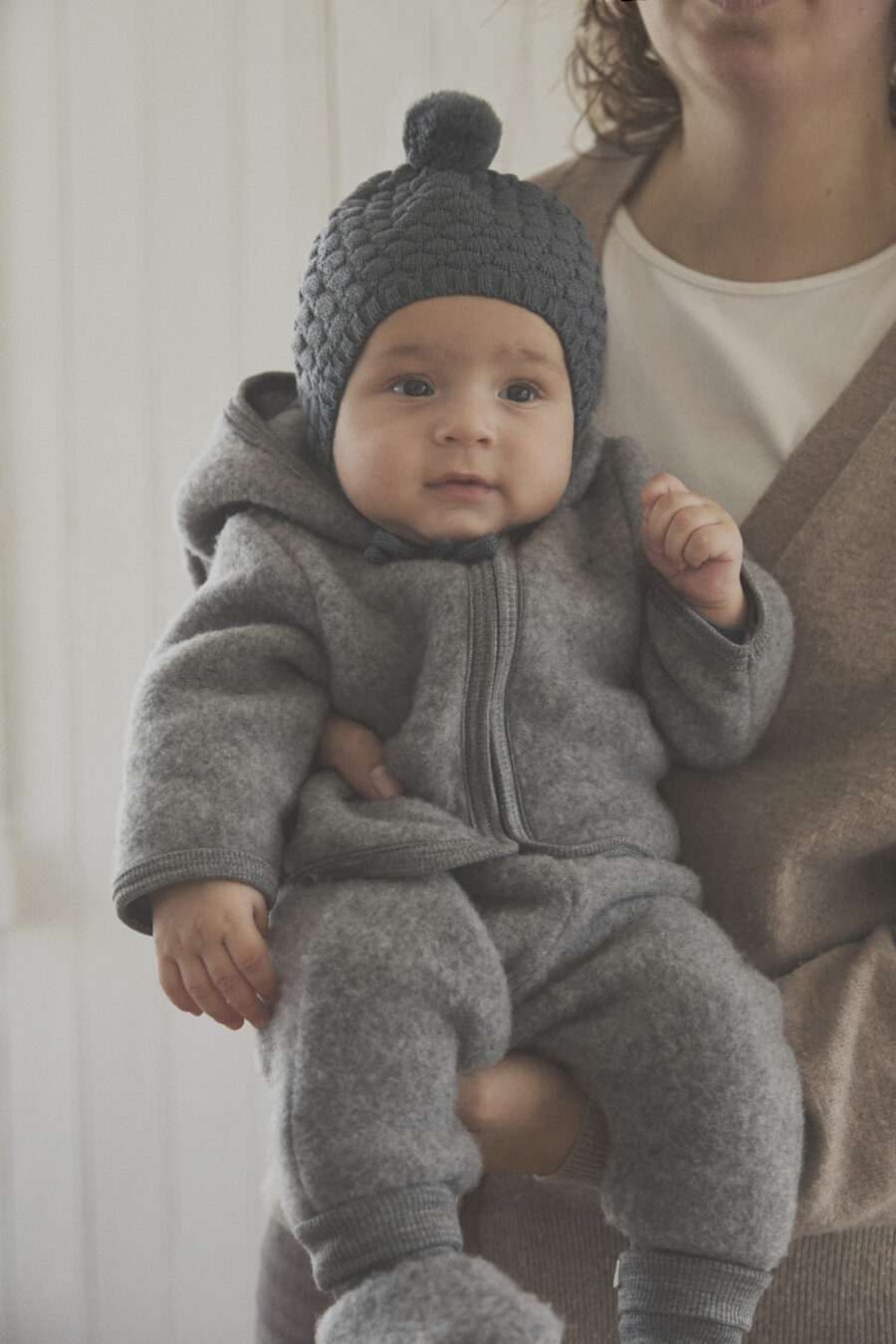 Huttelihut Czapka Bonetka Niemowlęca Merino Pompom - obrazek 4
