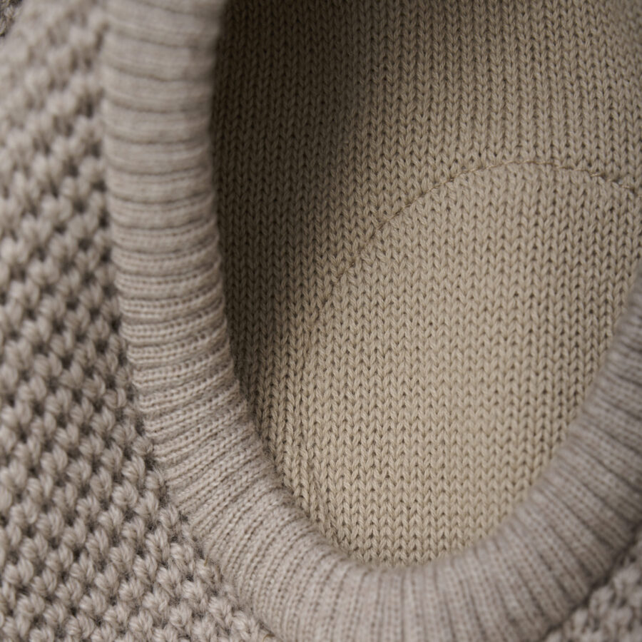 Huttelihut Kominiarka Wool Knit Windstop Camel Melange - obrazek 3