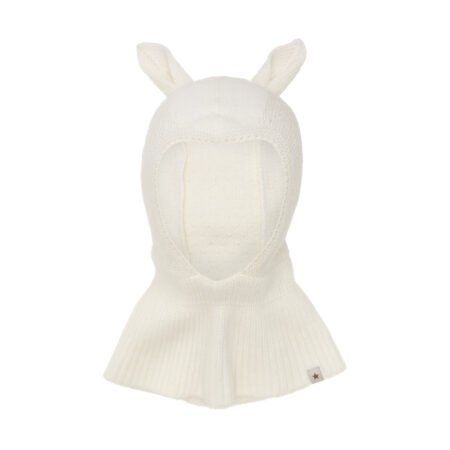 Huttelihut Kominiarka Balaclava Ears Wool Knit Off-White
