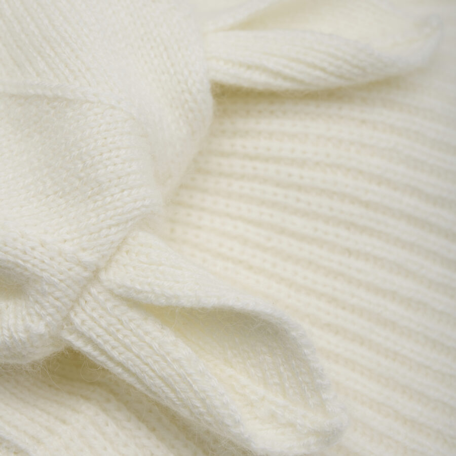 Huttelihut Kominiarka Balaclava Ears Wool Knit Off-White - obrazek 3