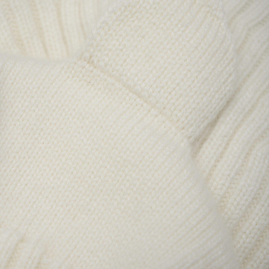 Huttelihut Kominiarka Ears Wool Knit Off White - obrazek 3