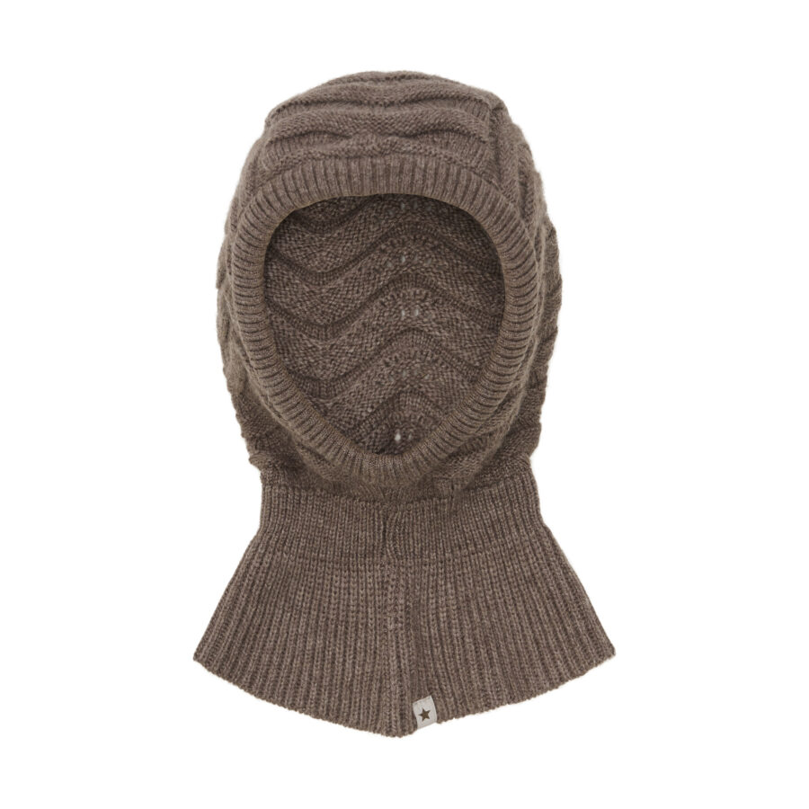 Huttelihut Kominiarka Balaclava Merino Brown Melange - obrazek 3