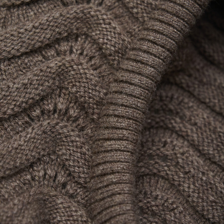 Huttelihut Kominiarka Balaclava Merino Brown Melange - obrazek 4