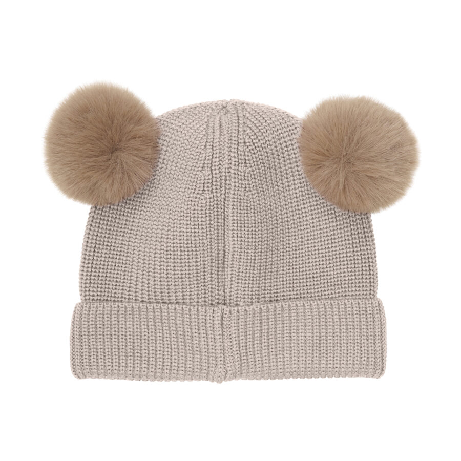 Huttelihut Czapka Merino Pompoms Camel Melange - obrazek 2