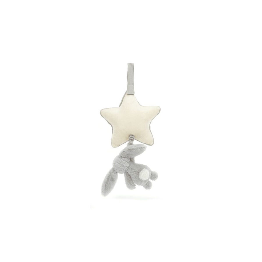Jellycat Króliczek z Gwiazdką i Pozytywką Srebrny 30 cm - obrazek 2