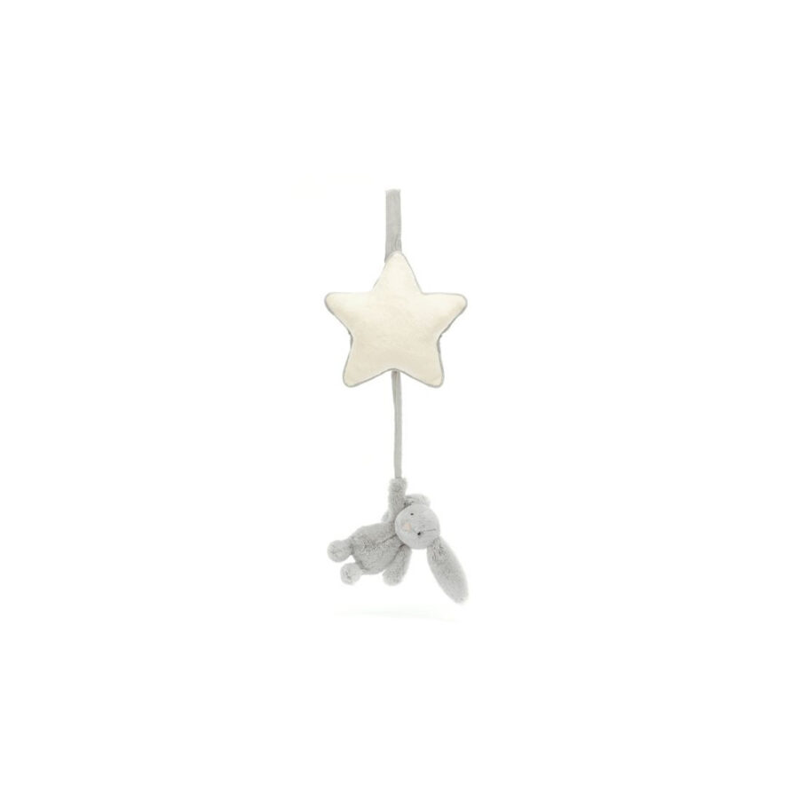 Jellycat Króliczek z Gwiazdką i Pozytywką Srebrny 30 cm - obrazek 4