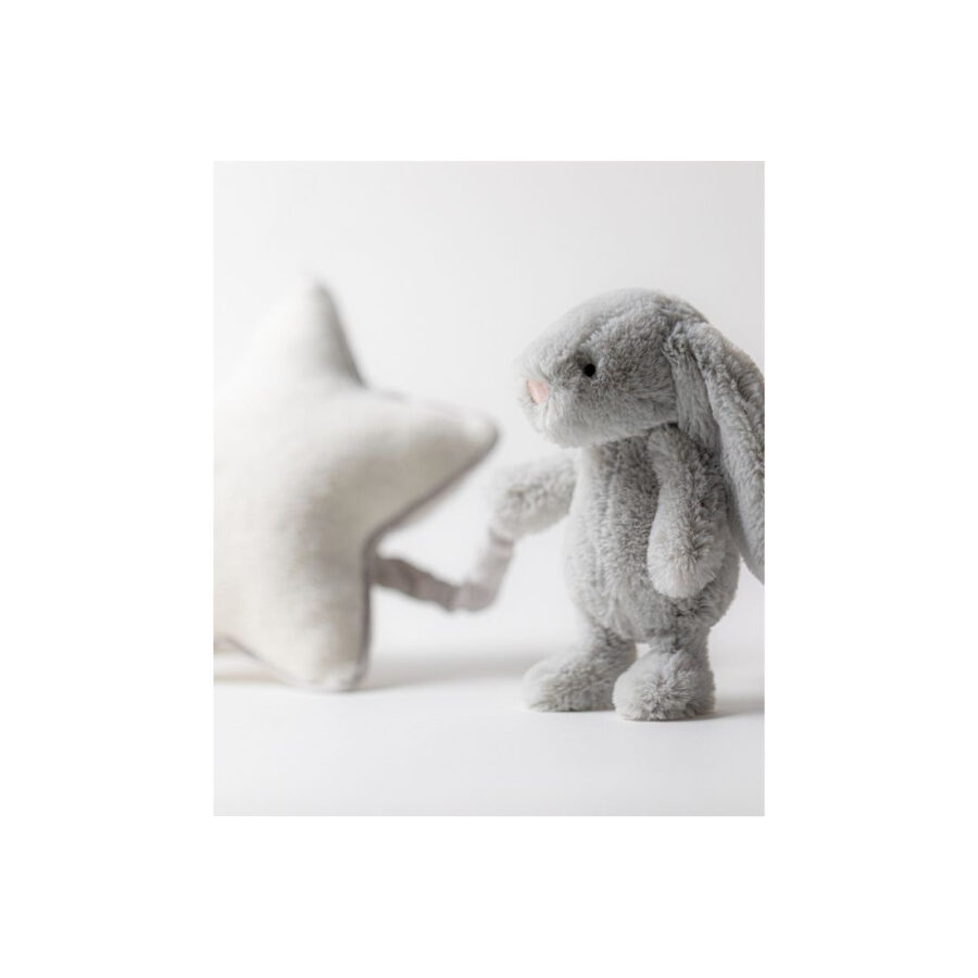 Jellycat Króliczek z Gwiazdką i Pozytywką Srebrny 30 cm - obrazek 5