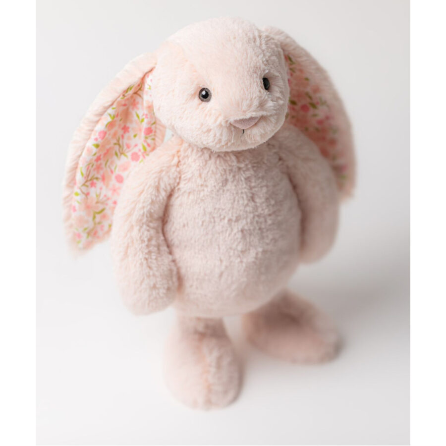 Jellycat Króliczek z Kwiecistymi Uszami Pudrowy Róż „Cherry” 31 cm - obrazek 5