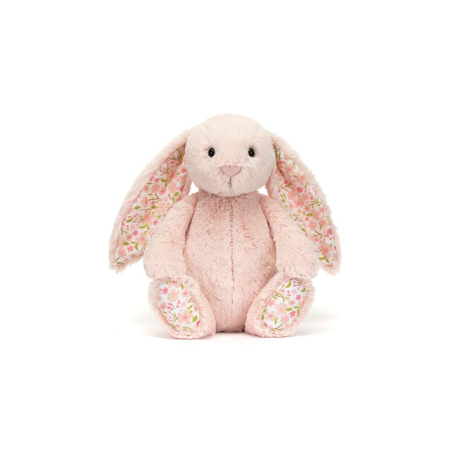 Jellycat Króliczek z Kwiecistymi Uszami Pudrowy Róż „Cherry” 31 cm - obrazek 4