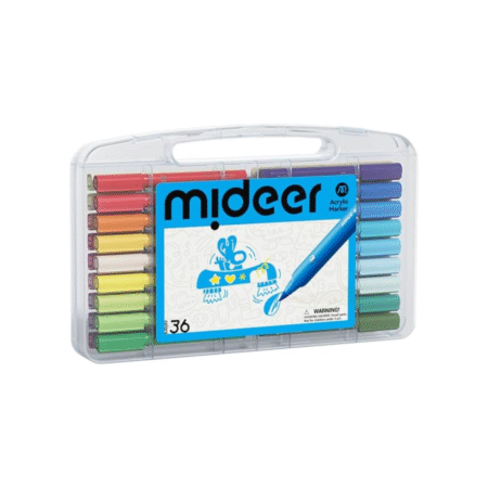 Mideer Markery akrylowe z pędzelkową końcówką w walizce (36 kolorów)