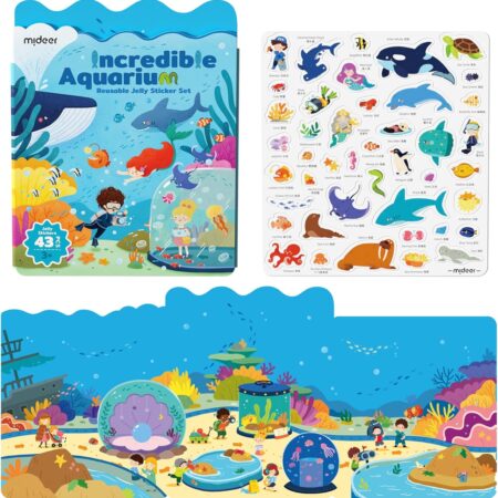 Mideer Zestaw wielorazowych żelowych naklejek – Akwarium