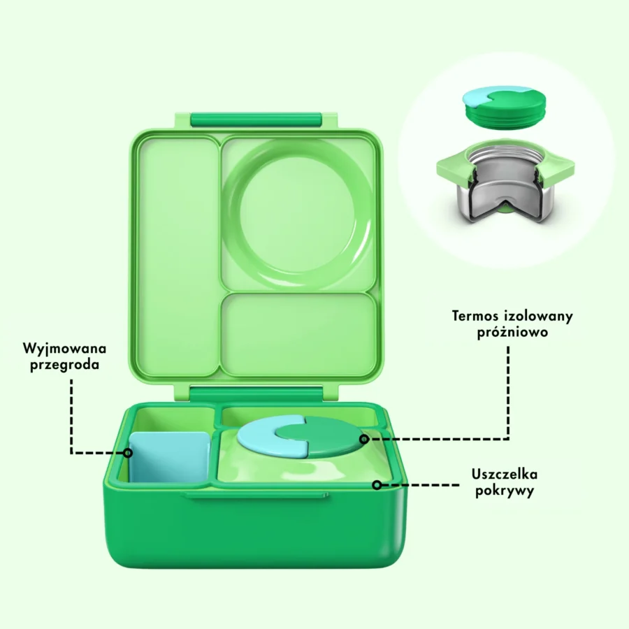 Omie Omiebox Lunch Box Z Termosem, Apple Green - obrazek 3