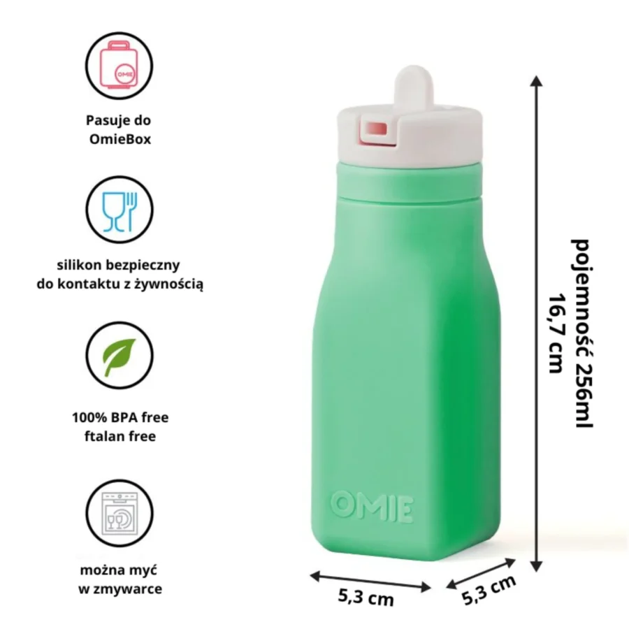 Omie Omiebottle Silikonowy Bidon Dla Dzieci, Green - obrazek 2