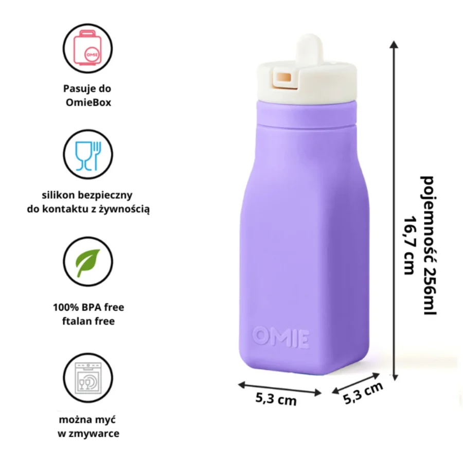 Omie Omiebottle Silikonowy Bidon Dla Dzieci, Lilac - obrazek 5