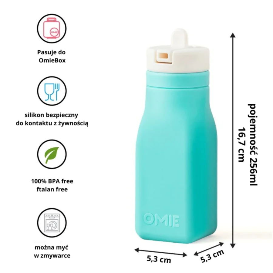Omie Omiebottle Silikonowy Bidon Dla Dzieci, Teal - obrazek 2