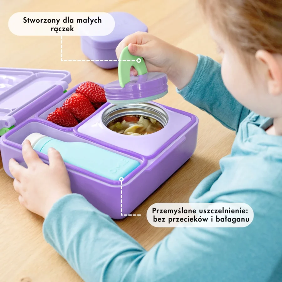 Omie Omiebox Lunch Box Z Termosem, Lilac Purple - obrazek 4