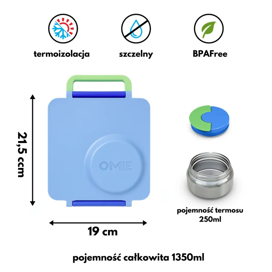 Omie Omiebox Lunch Box Z Termosem, Sea Blue - obrazek 7