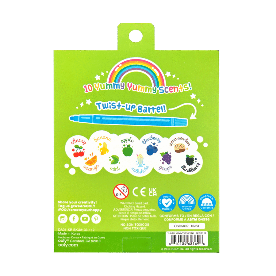 Ooly Kredki Pachnące, Wykręcane Twist-Up, Yummy Yummy! - zestaw 10 szt - obrazek 5