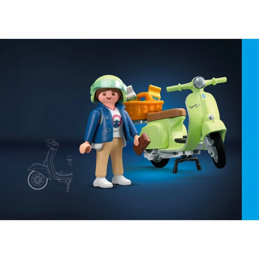 Playmobil Skuter 1969 Vespa 150 Sprint Veloce, jasnozielony - obrazek 3