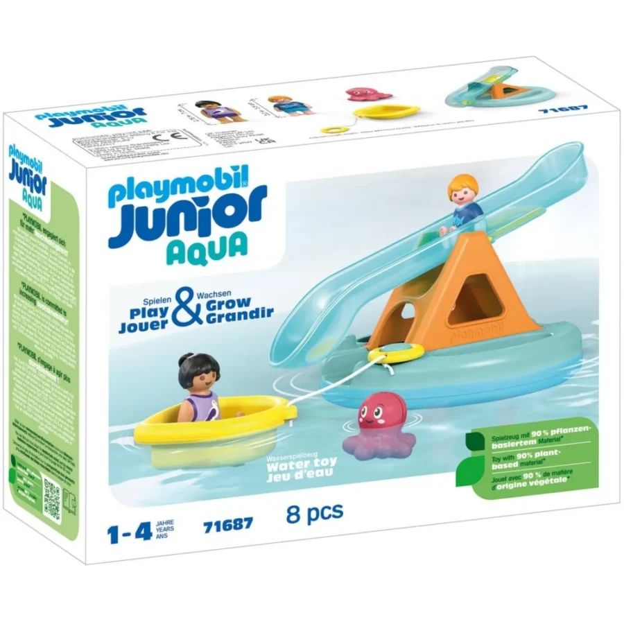 Playmobil  JUNIOR AQUA: Pływająca wyspa ze zjeżdżalnią