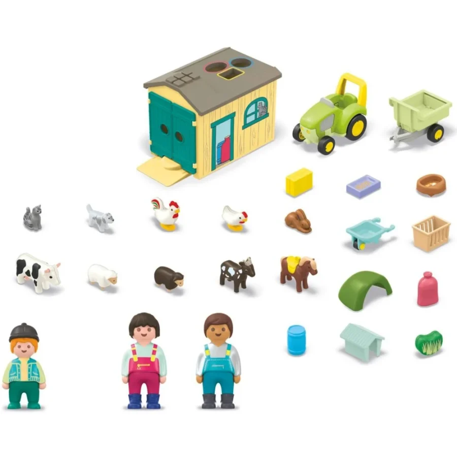 Playmobil JUNIOR: Przygoda na gospodarstwie z traktorem, przyczepą i zwierzętami - obrazek 3