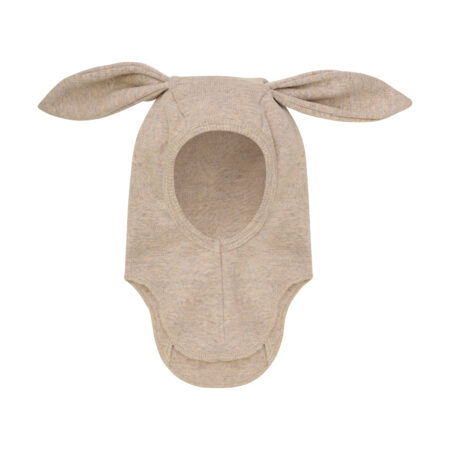 Huttelhut Bawełniana Kominiarka Niemowlęca Ears Wool Rib Camel Melange