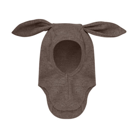 Huttelhut Bawełniana Kominiarka Niemowlęca Ears Wool Rib Brown Melange
