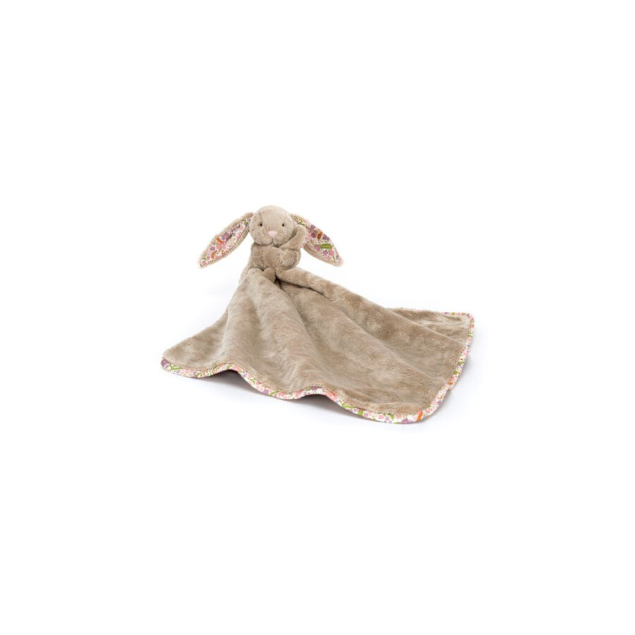 JellyCat Króliczek z Kwiecistymi Uszami „Petal” Szmatka Przytulanka Beżowa 34 cm - obrazek 3