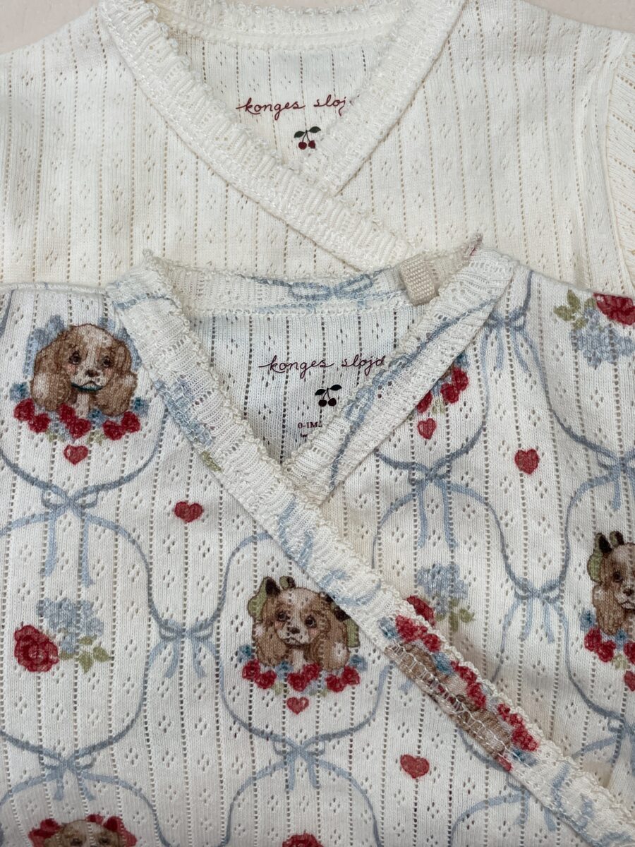 Konges Slojd Body Niemowlęce Newborn Gots Puppy - obrazek 3
