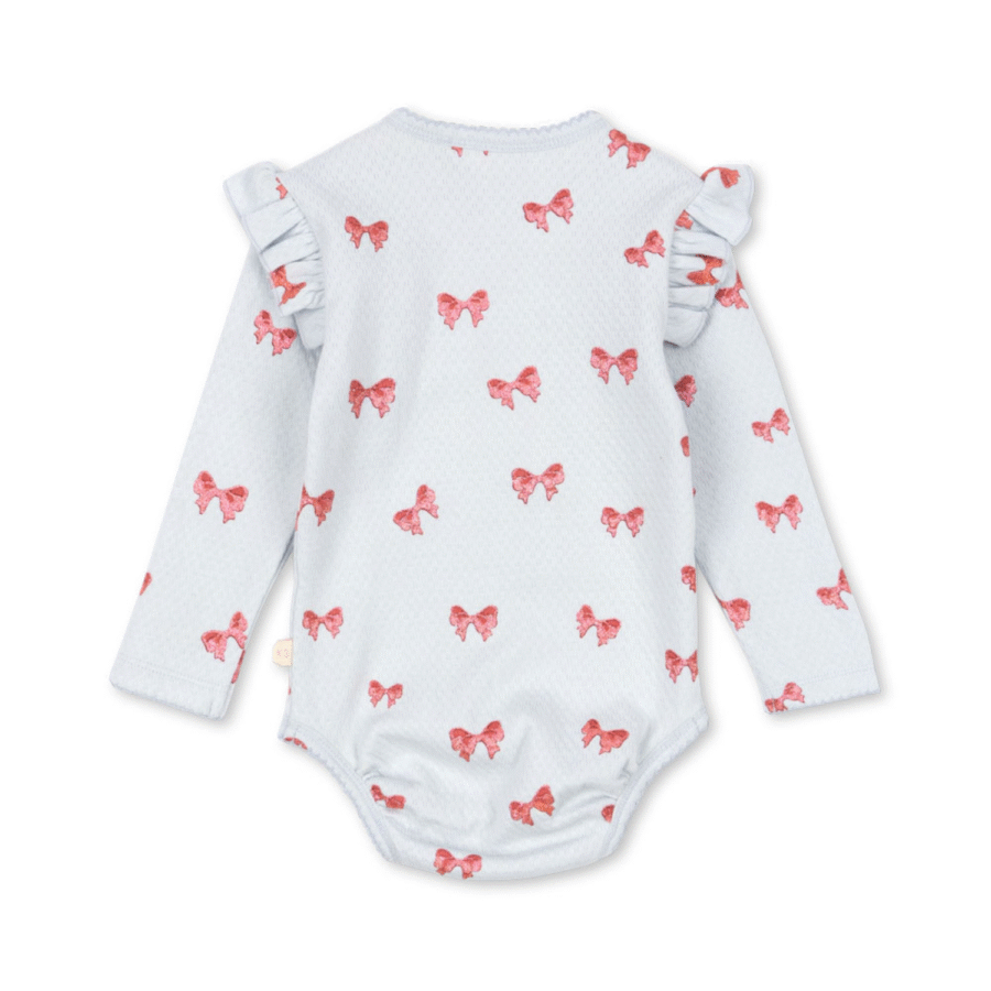 Konges Slojd Body Niemowlęce Sui Frill Gots Rosia Blue Bow - obrazek 2