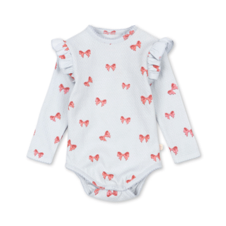 Konges Slojd Body Niemowlęce Sui Frill Gots Rosia Blue Bow