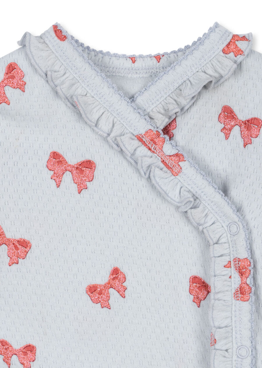 Konges Slojd Body Niemowlęce Newborn Sui Frill Rosia Bluie Bow - obrazek 5