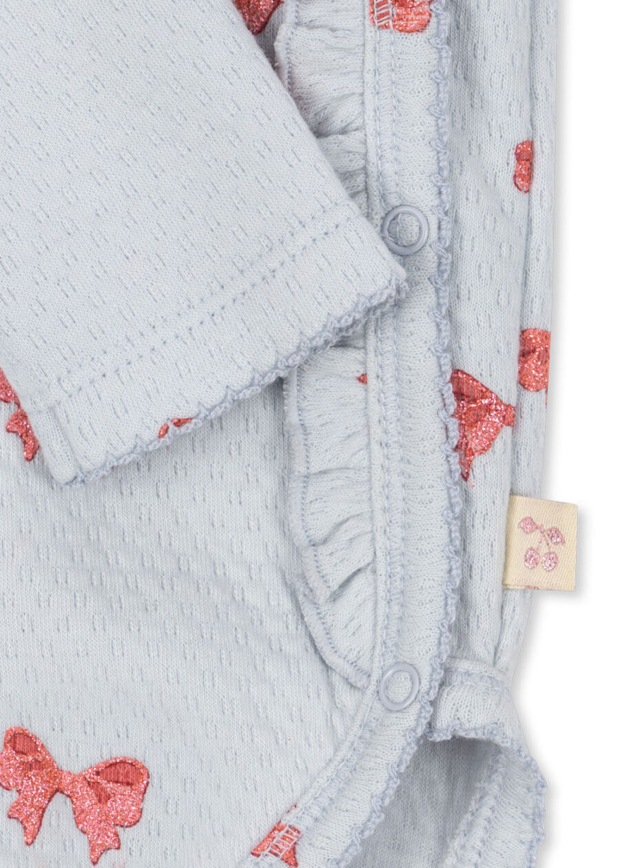 Konges Slojd Body Niemowlęce Newborn Sui Frill Rosia Bluie Bow - obrazek 4