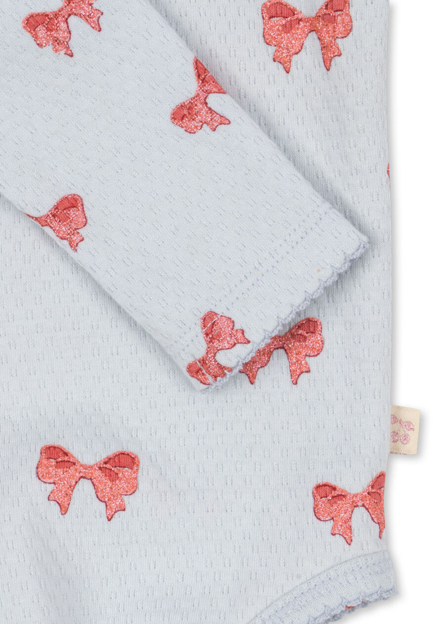Konges Slojd Body Niemowlęce Sui Frill Gots Rosia Blue Bow - obrazek 4