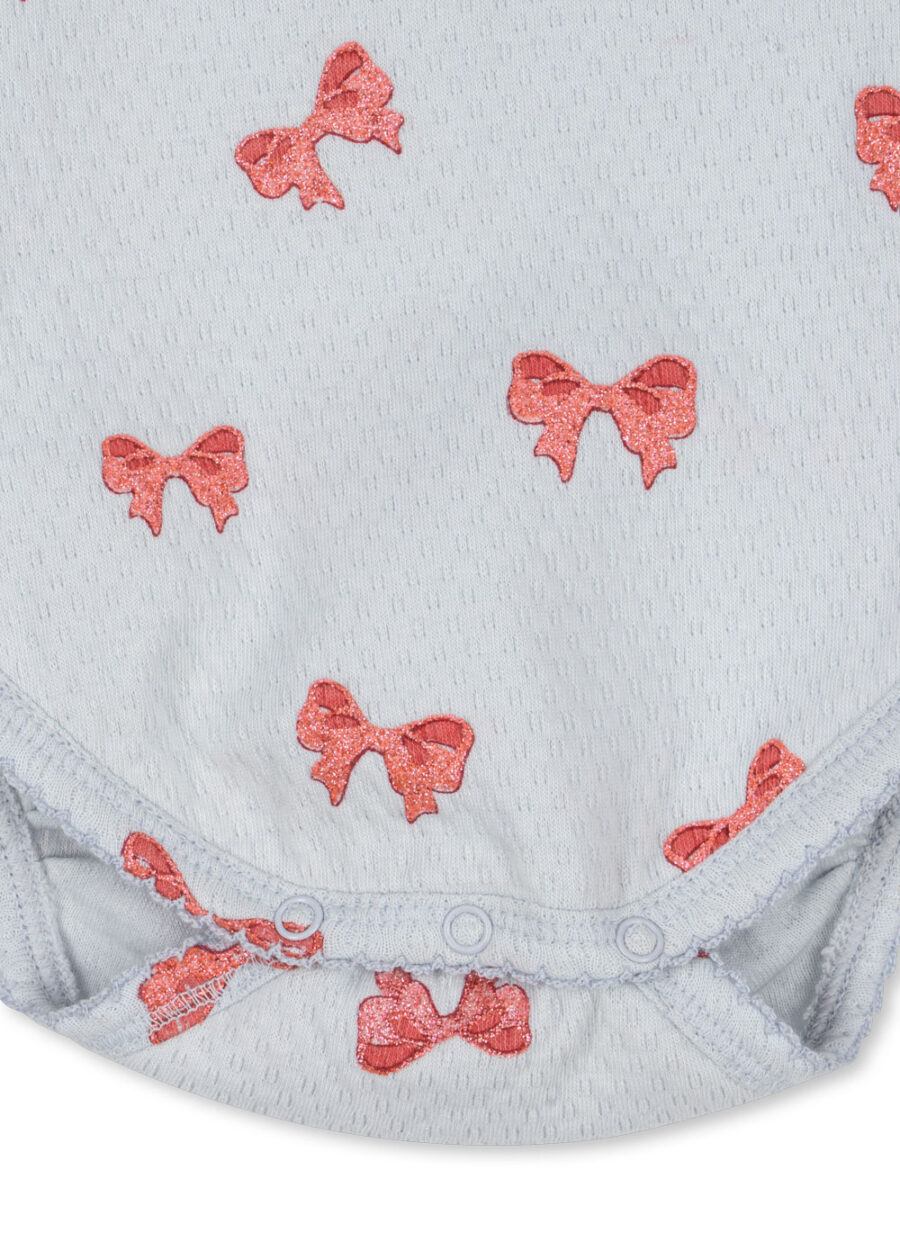 Konges Slojd Body Niemowlęce Sui Frill Gots Rosia Blue Bow - obrazek 3