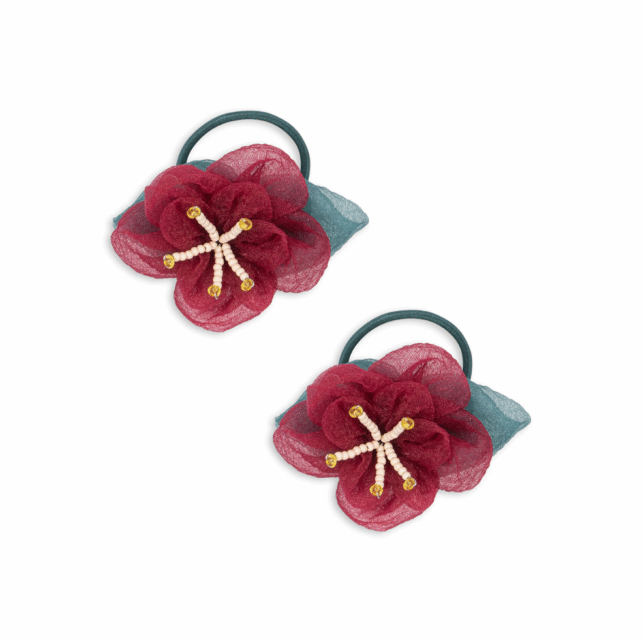 Konges Slojd 2-Pak Gumek Do Włosów Fleur Elastic Sangria - obrazek 2