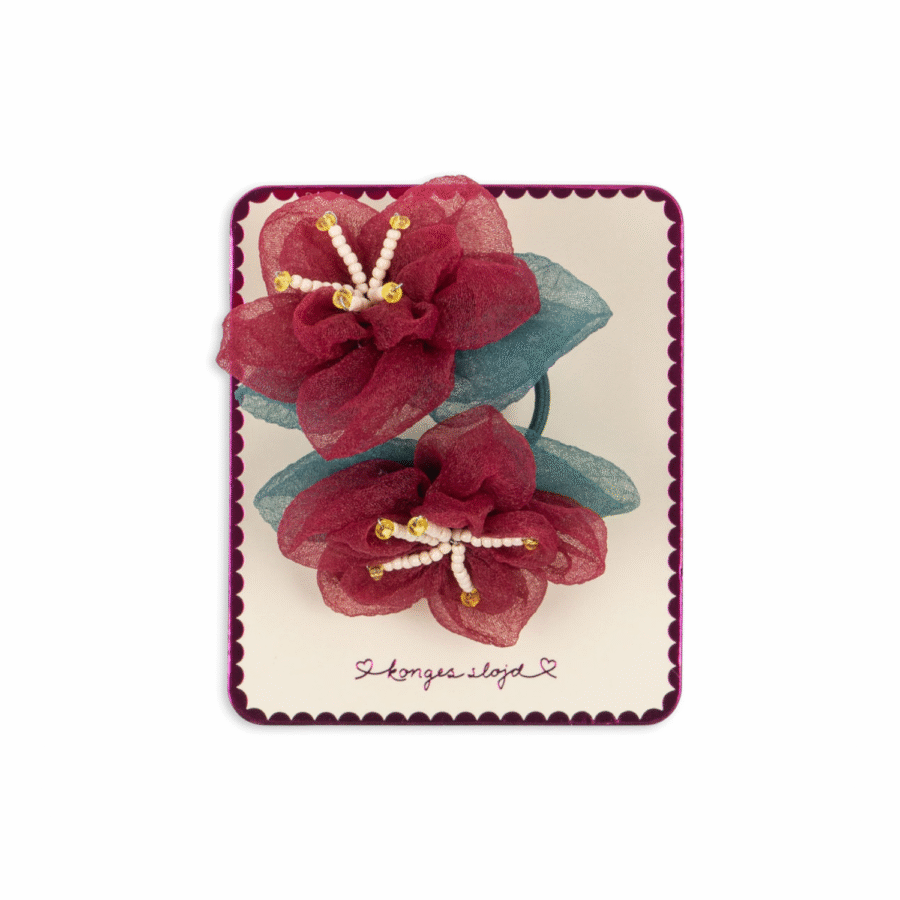 Konges Slojd 2-Pak Gumek Do Włosów Fleur Elastic Sangria