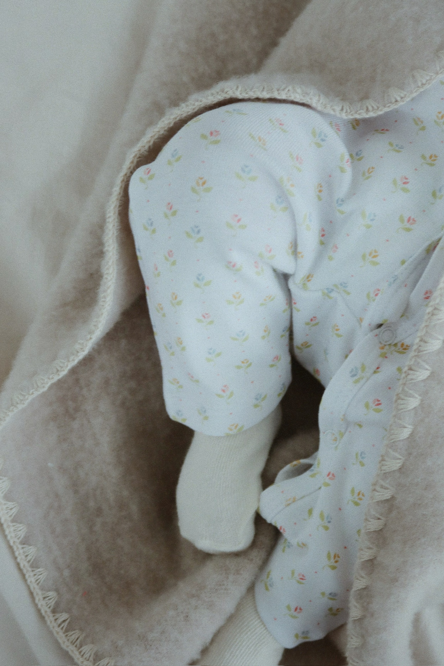 Konges Slojd Fanga Koc Wełniany Erba Wool Fleece Baby Oatmeal Melange - obrazek 4