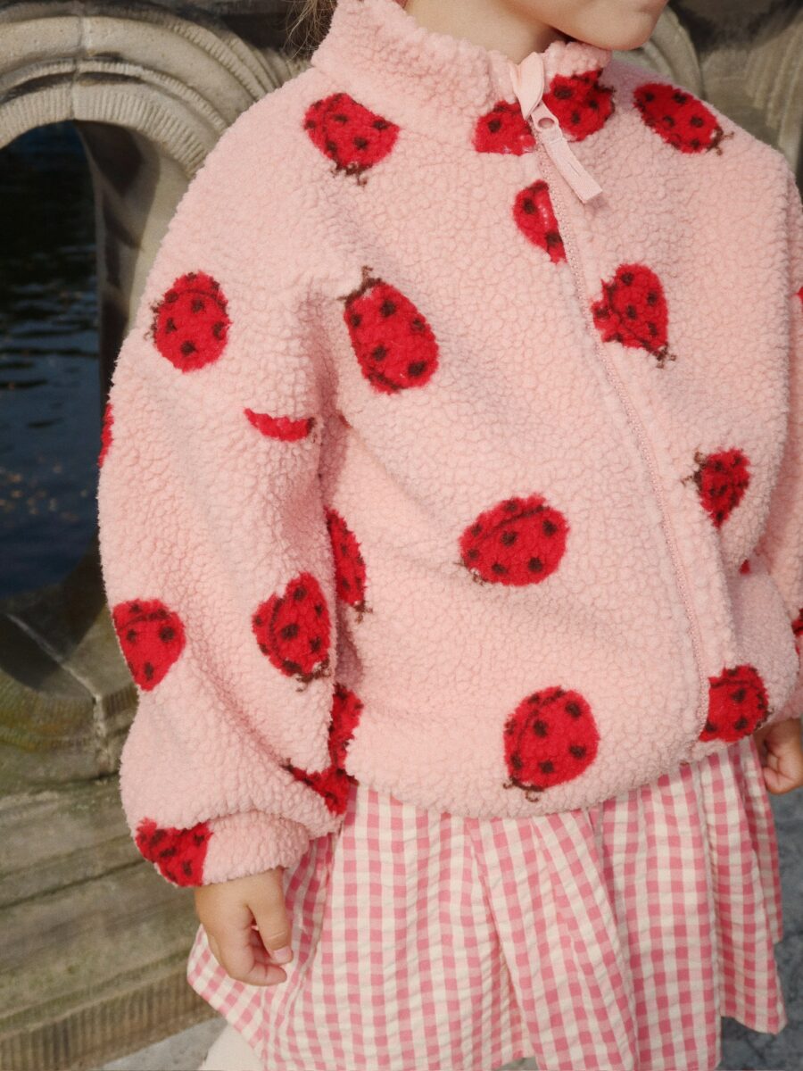 Konges Slojd Kurtka Polarowa Jody Teddy GRS Ladybug Pink - obrazek 12