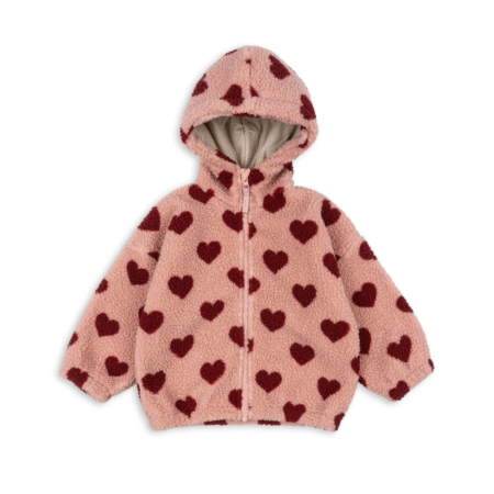 Konges Slojd Kurtka Polarowa Jody Teddy Hoodie GRS Coeur Mellow